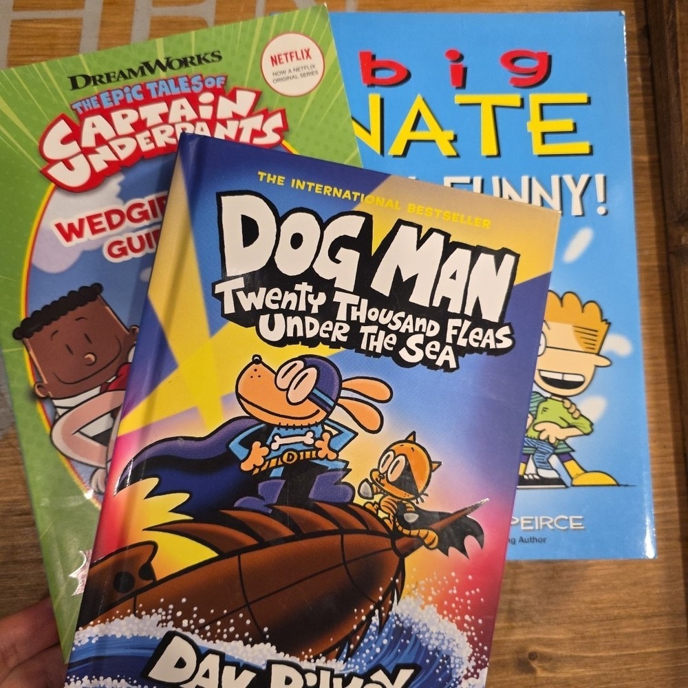 NEW Set Of 3 Captain Underpants, Big Nate‎ & Dog Man Books